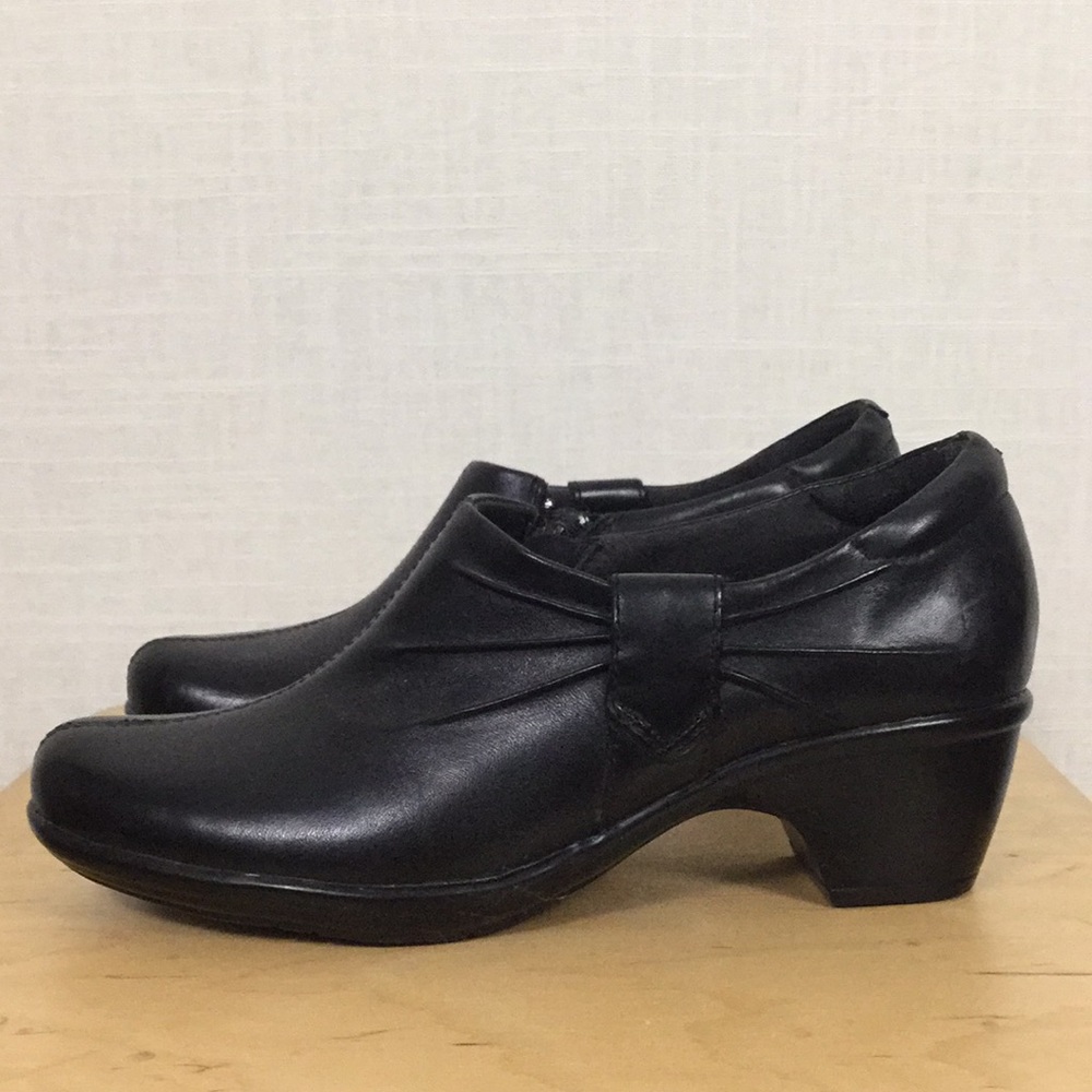 Clarks Black Leather Booties - Euc - image 2